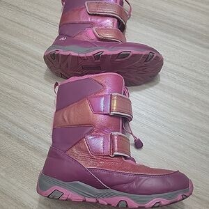 Lands' End Girls Pink/ Purple Snowboots  Insulated Waterproof Size 4M
